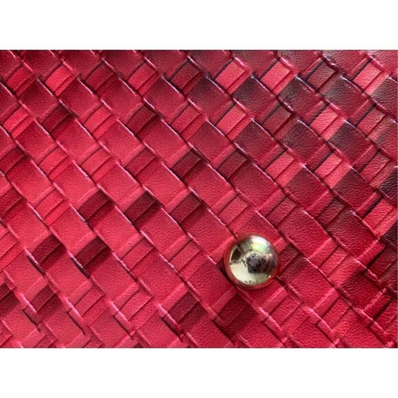 Samantha Brown Dowel Weekender Travel  Work Tote Bag Red Croco Embossed - Picture 9 of 15